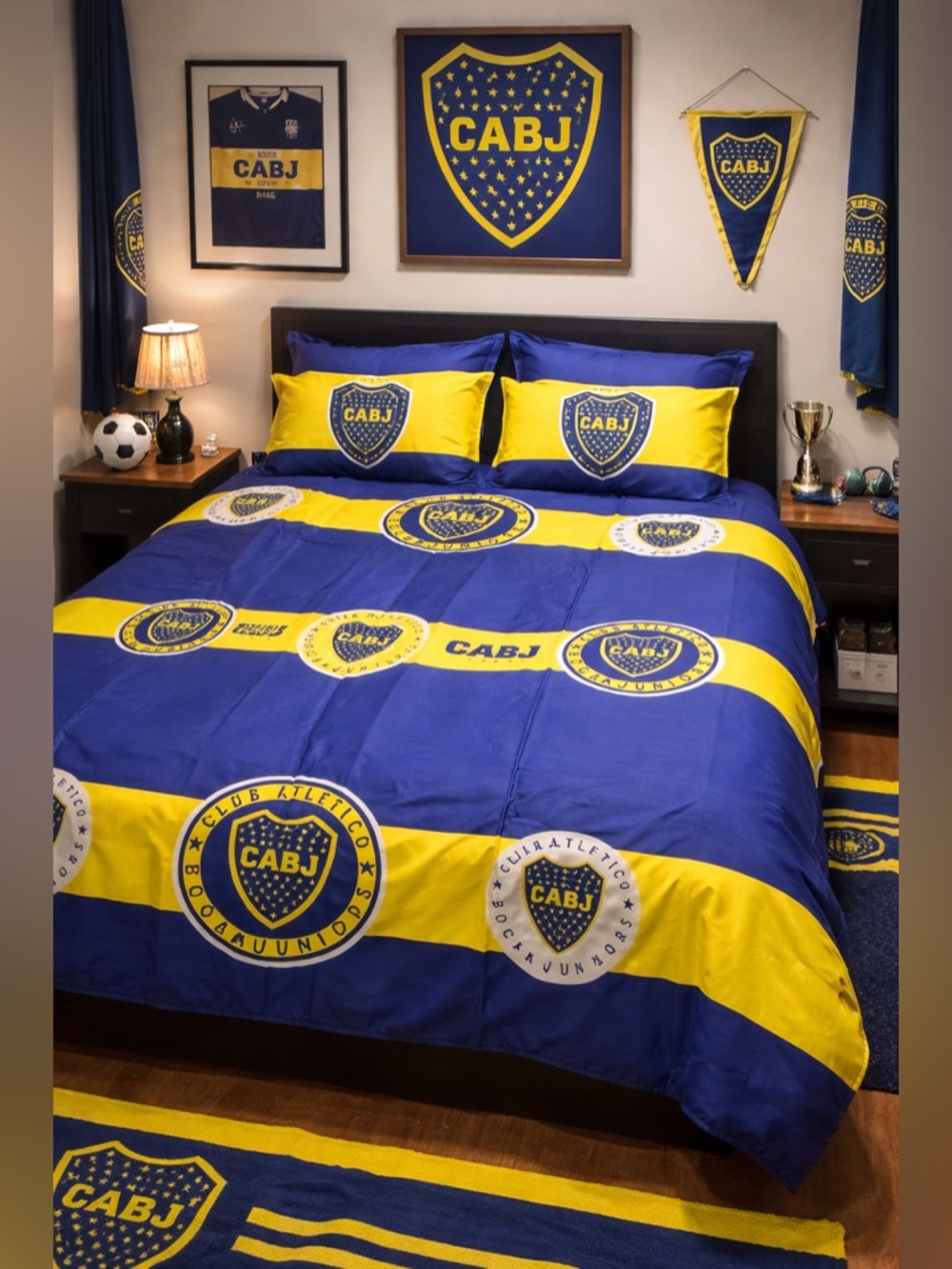 🇦🇷Boca Juniors CABJ Blue & Yellow Fútbol (soccer) Canvas Fabric ⚽️❤️ 98” X 55”